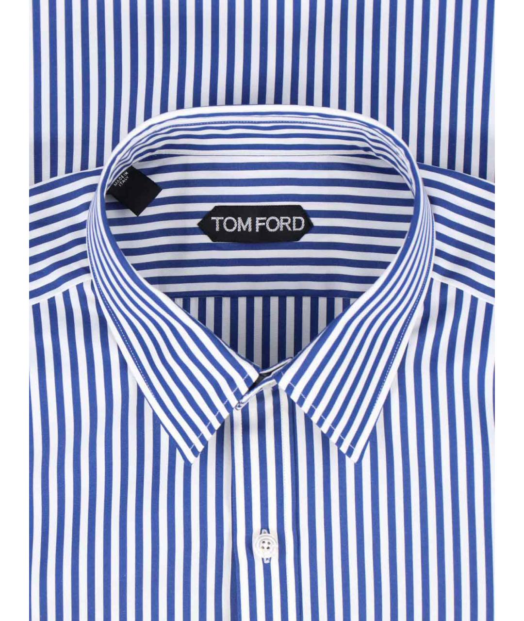 TOM FORD Синяя хлопковая кэжуал рубашка, фото 3