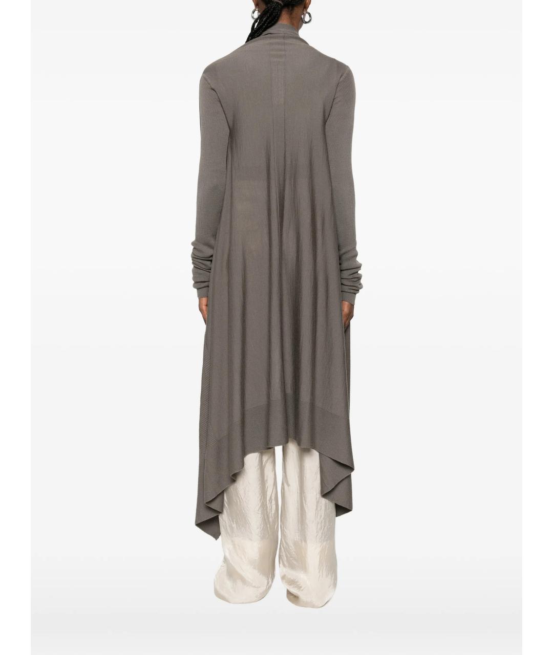 RICK OWENS Серый шерстяной кардиган, фото 4