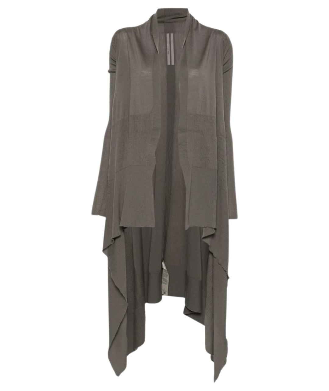 RICK OWENS Серый шерстяной кардиган, фото 1