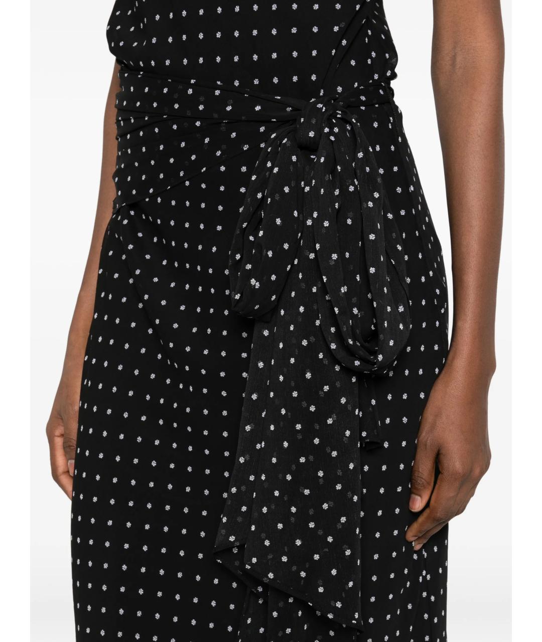 ROTATE Черное полиэстеровое повседневное платье, фото 5