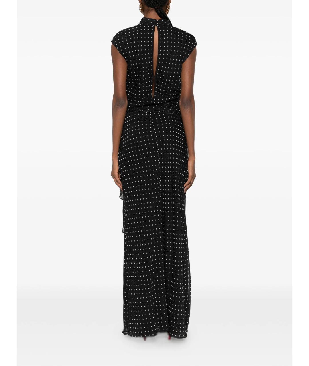 ROTATE Черное полиэстеровое повседневное платье, фото 4