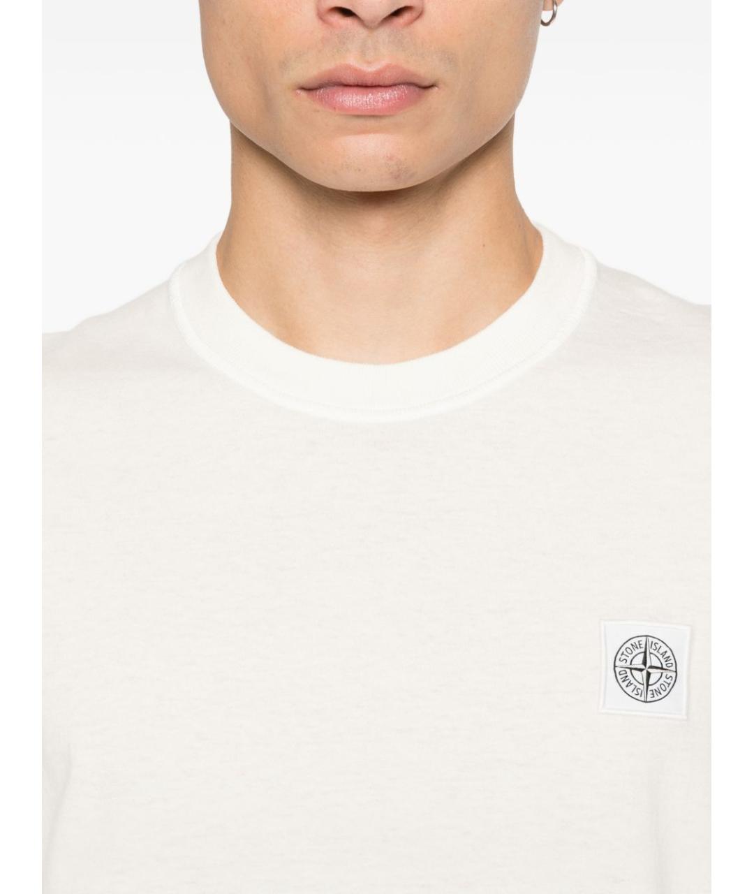 STONE ISLAND Белая футболка, фото 5
