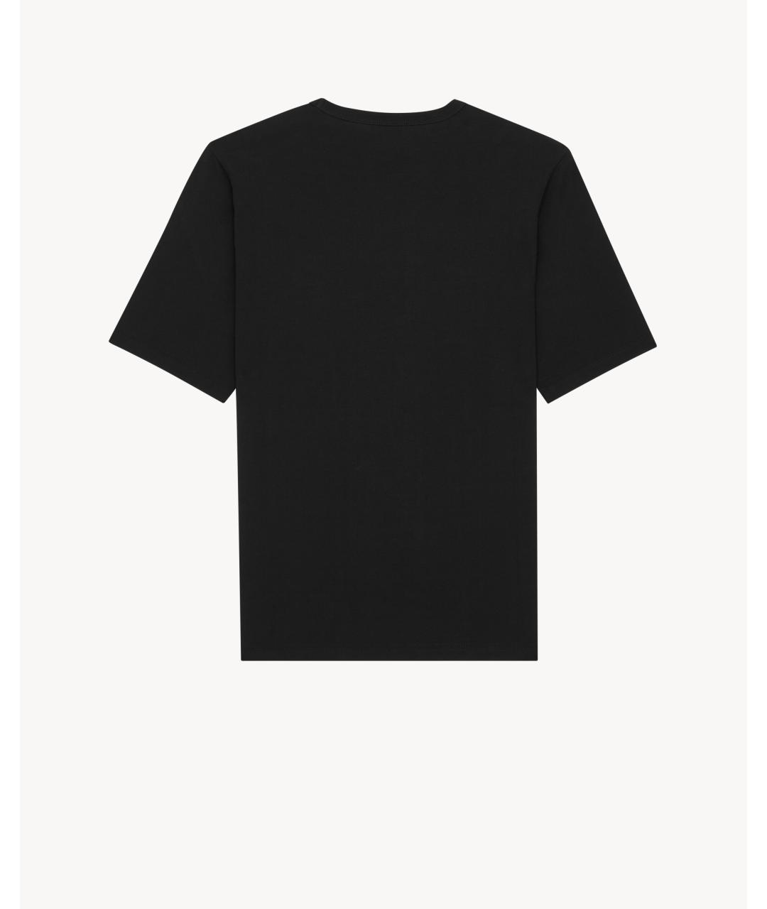 SAINT LAURENT Черная хлопковая футболка, фото 2