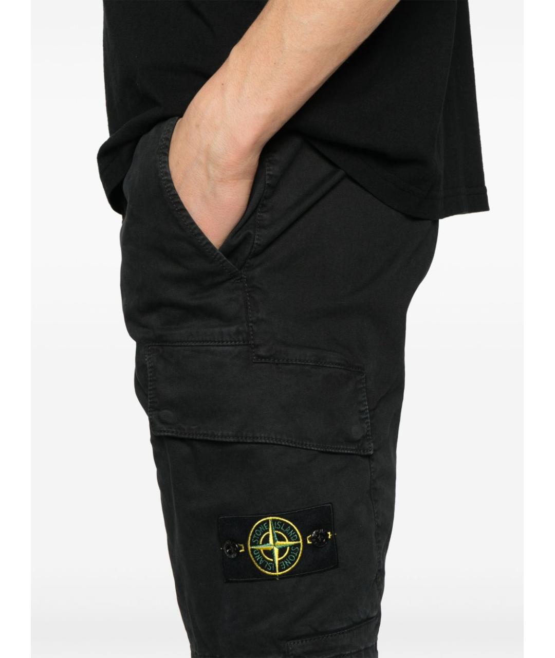 STONE ISLAND Черные шорты, фото 5