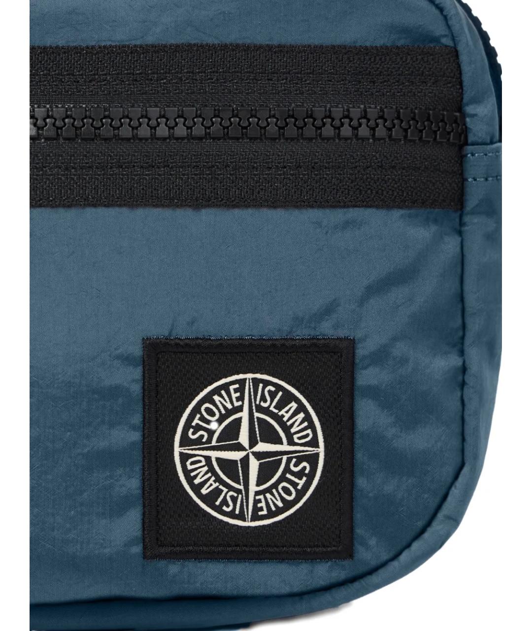 STONE ISLAND Синяя тканевая сумка на плечо, фото 3