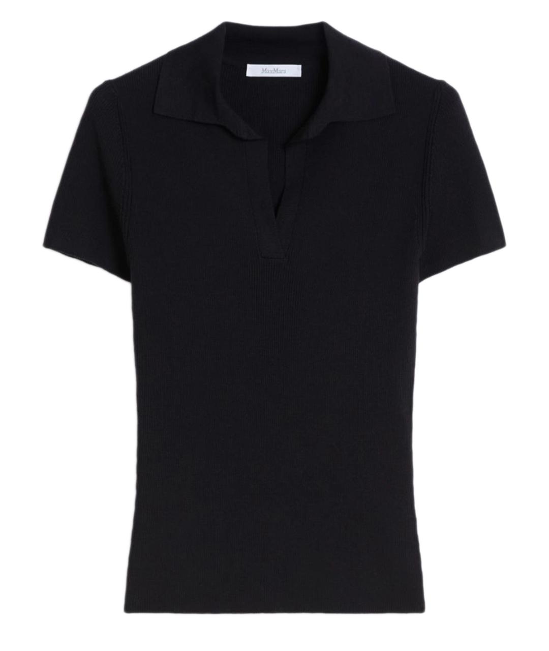 MAX MARA Темно-синяя шерстяная футболка, фото 1