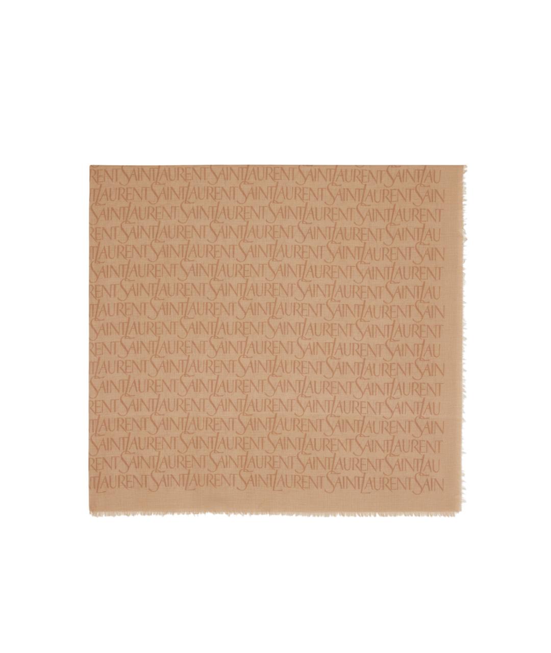SAINT LAURENT Бежевый шарф, фото 1