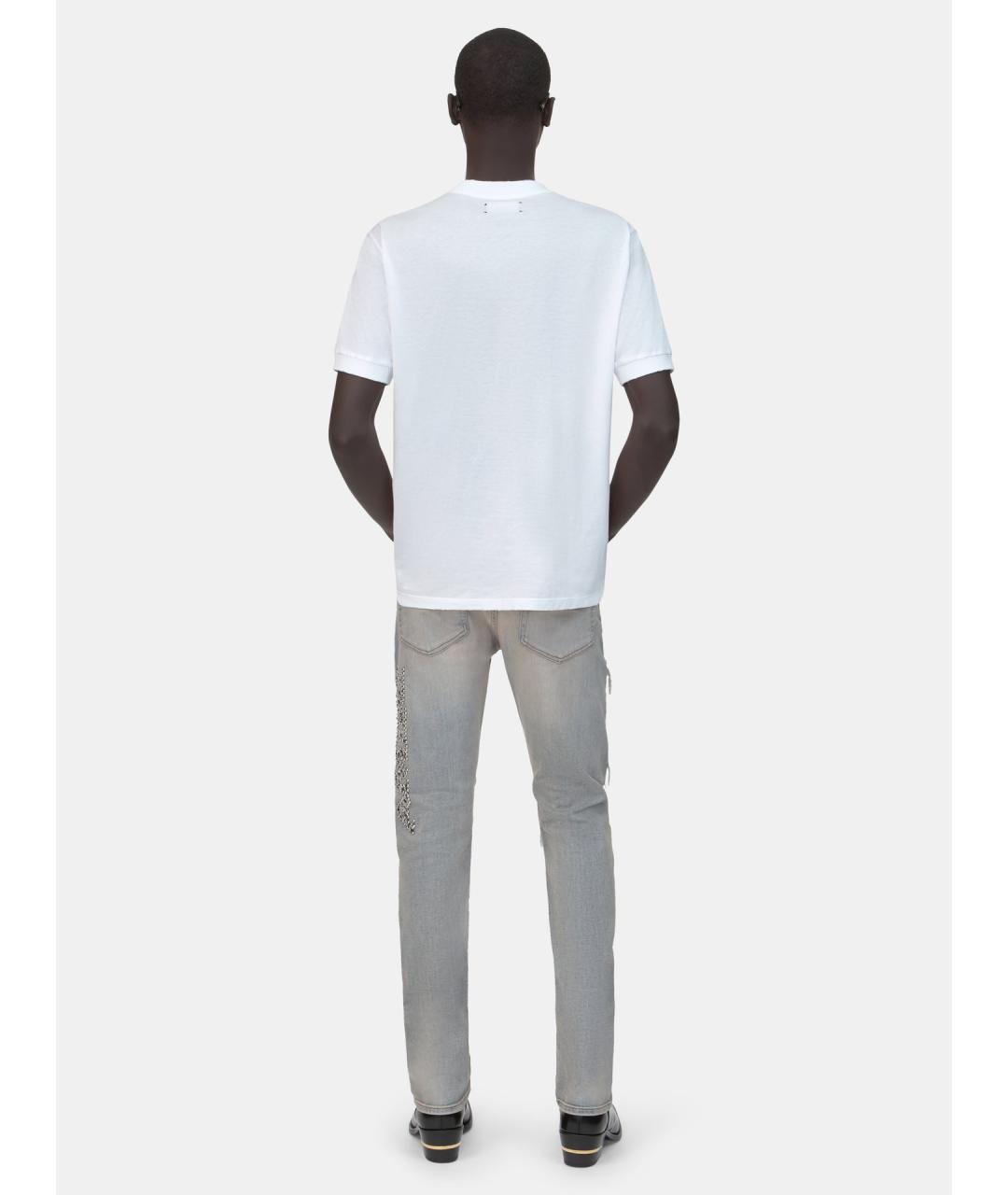 AMIRI Белая хлопковая футболка, фото 4