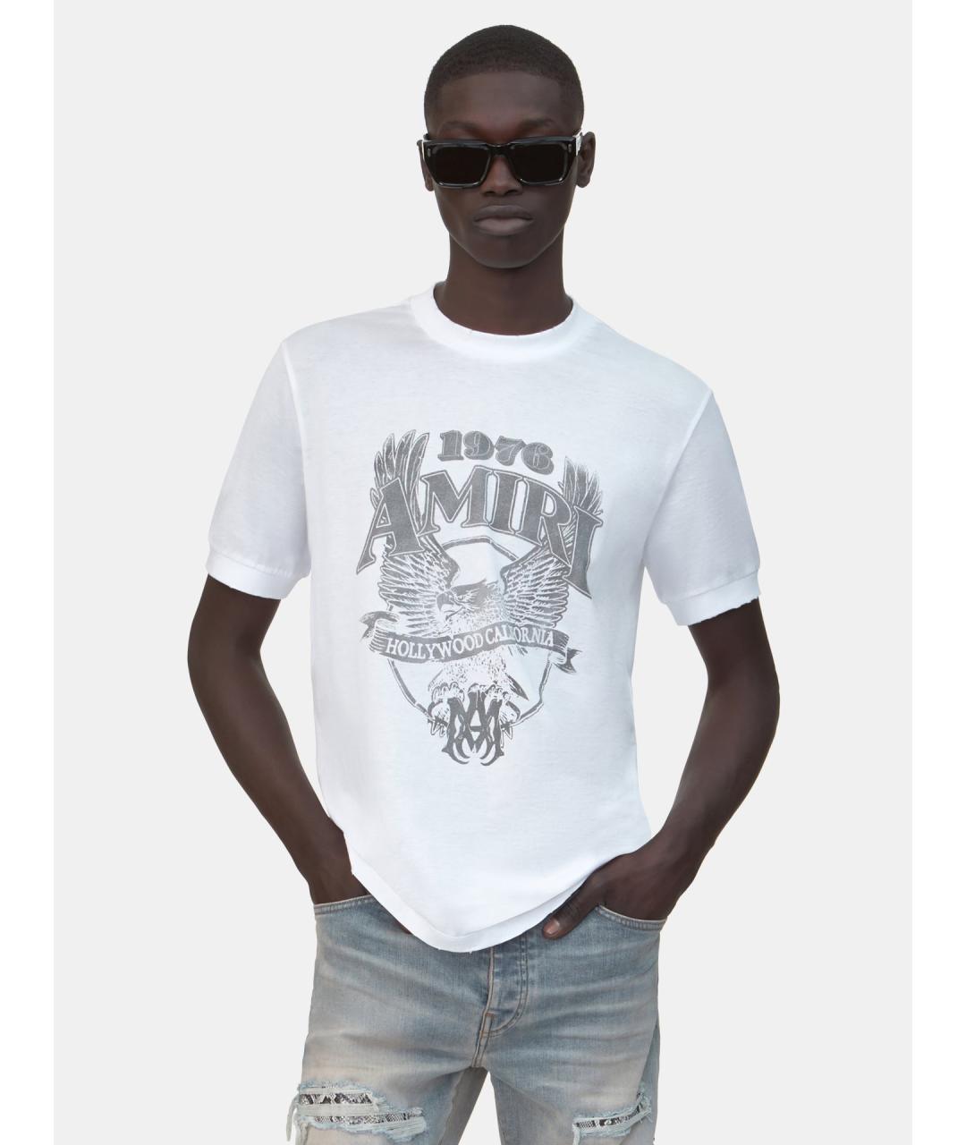 AMIRI Белая хлопковая футболка, фото 3