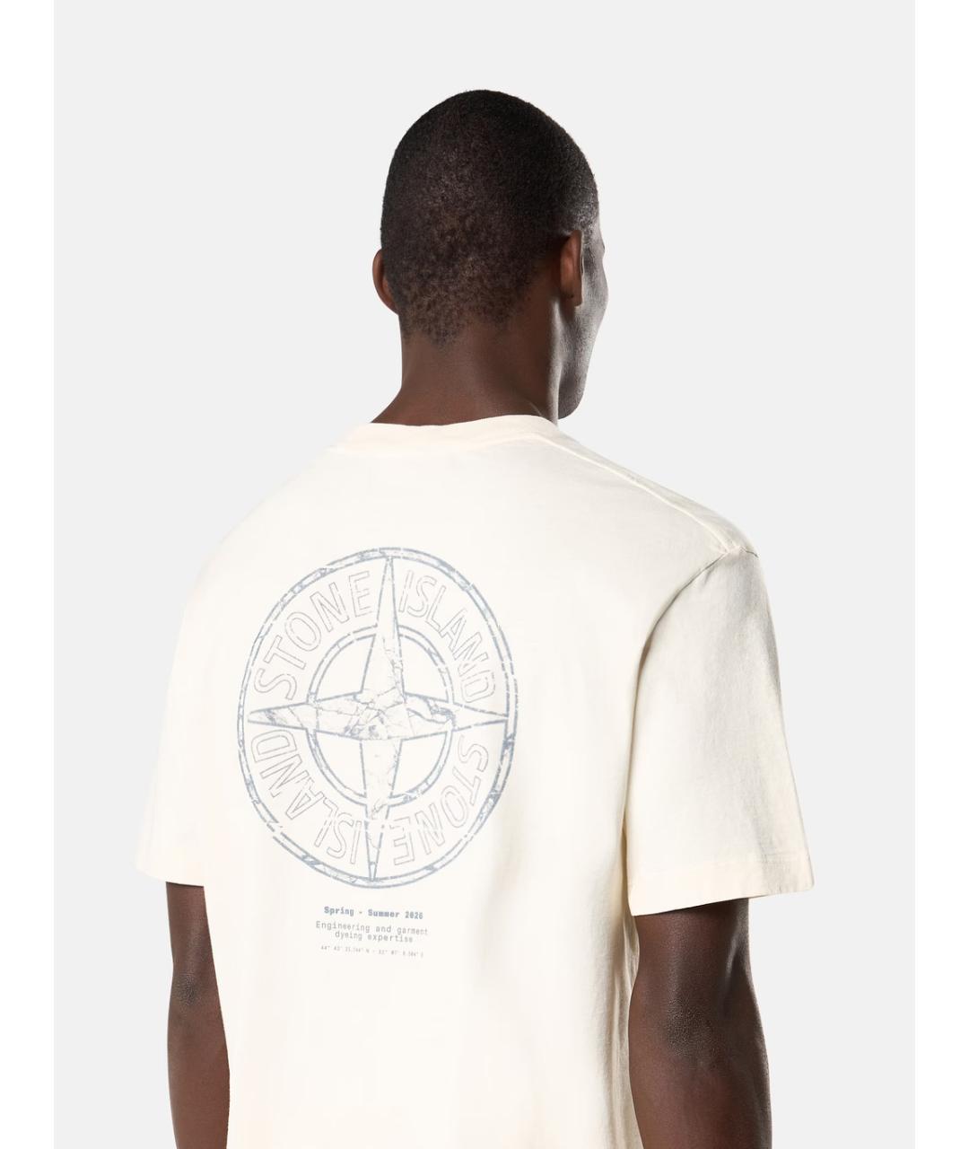 STONE ISLAND Белая хлопковая футболка, фото 5