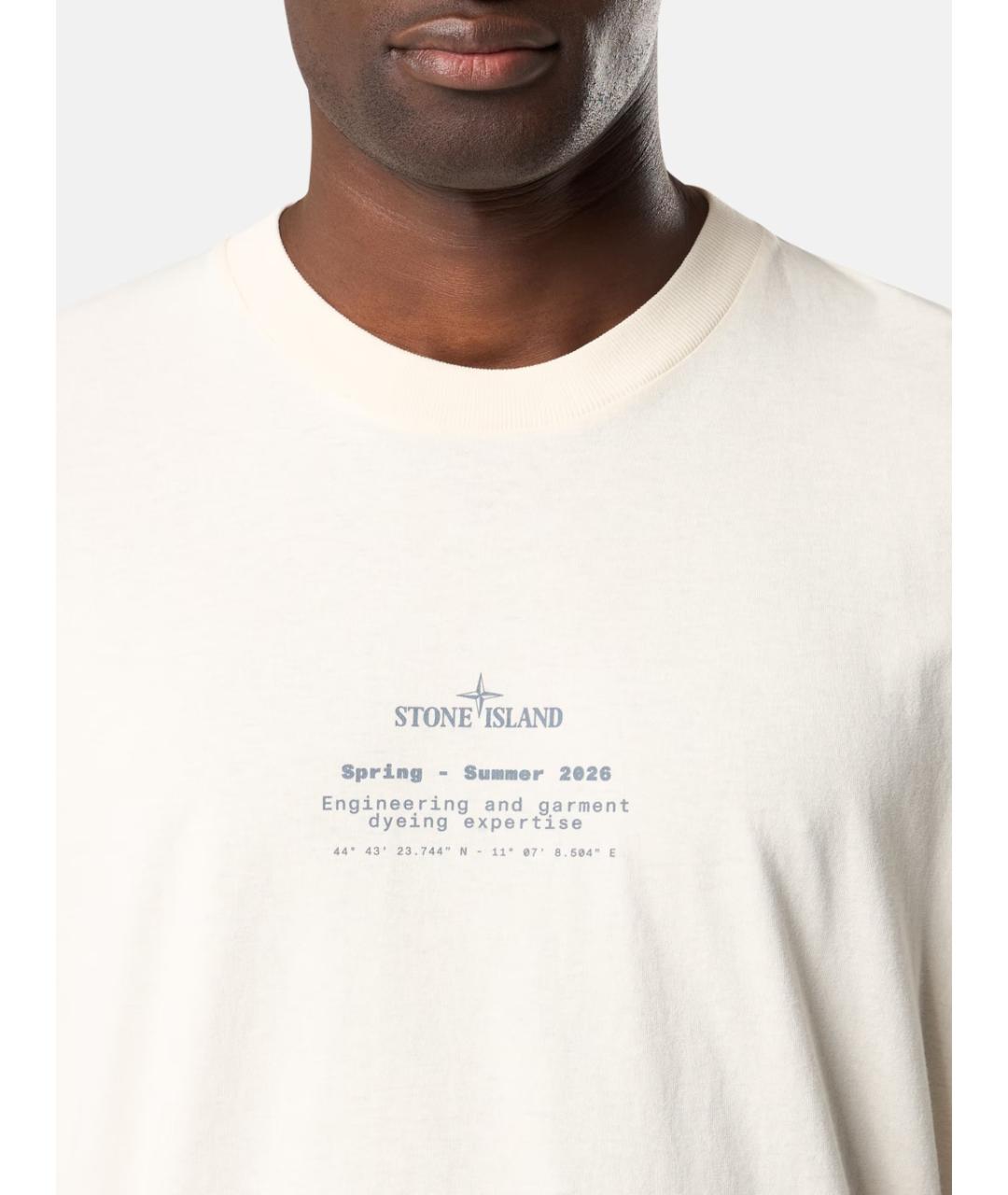 STONE ISLAND Белая хлопковая футболка, фото 4