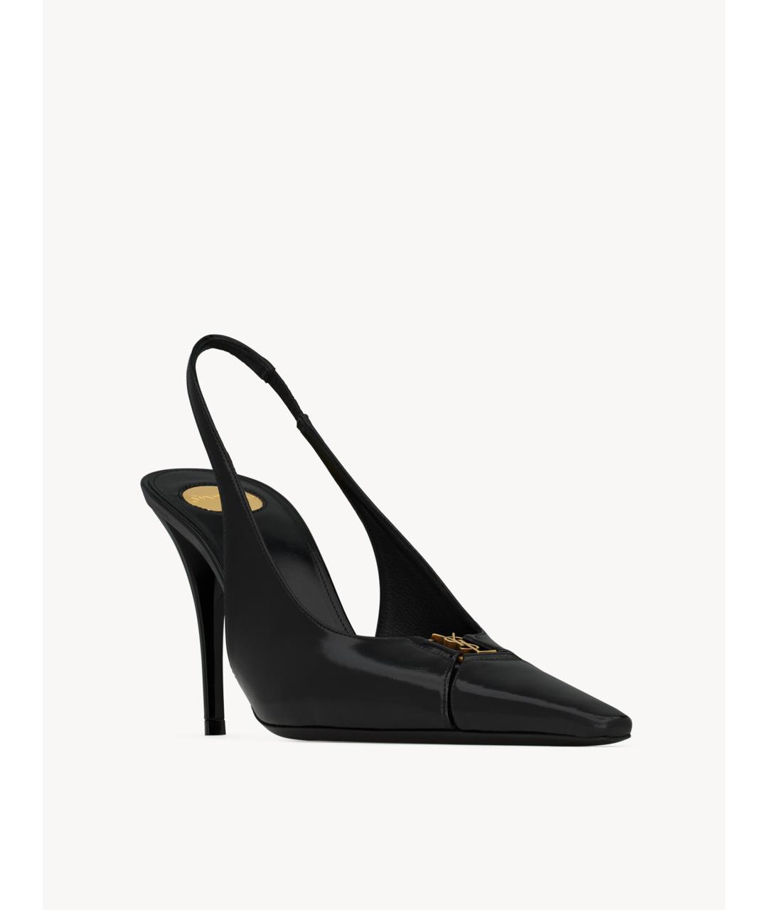 SAINT LAURENT Черные кожаные туфли, фото 3