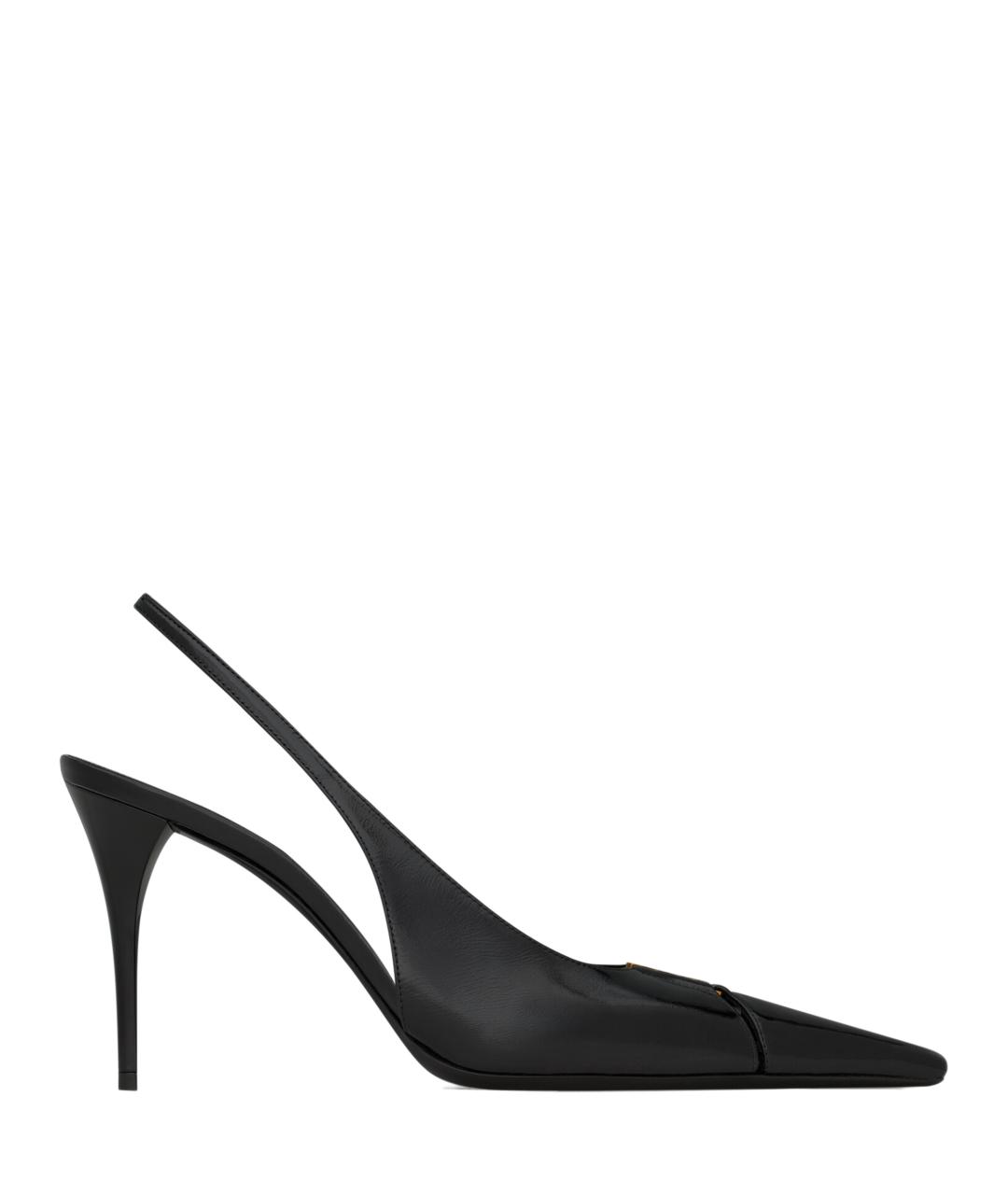 SAINT LAURENT Черные кожаные туфли, фото 1