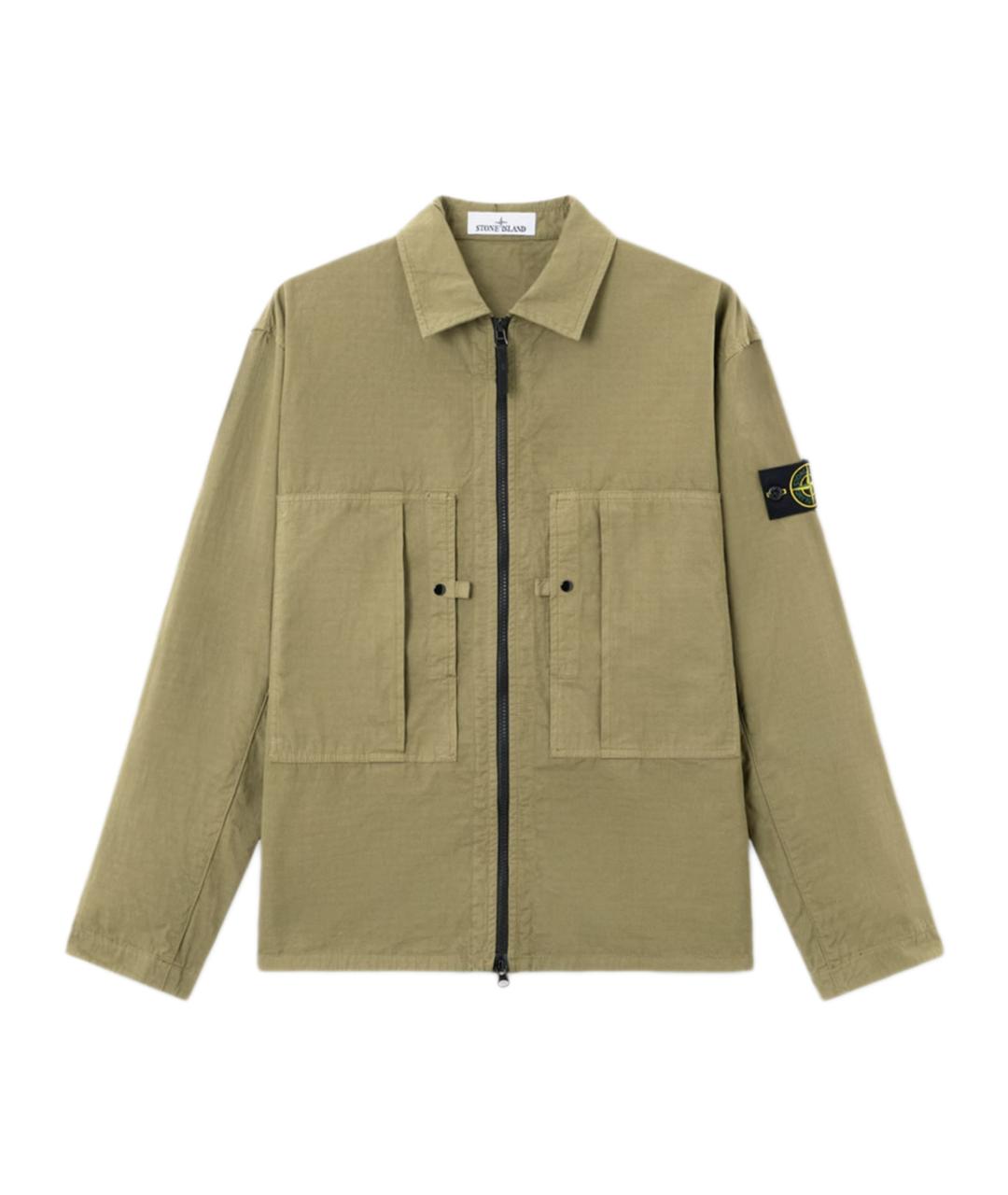 STONE ISLAND Зеленая хлопковая куртка, фото 1