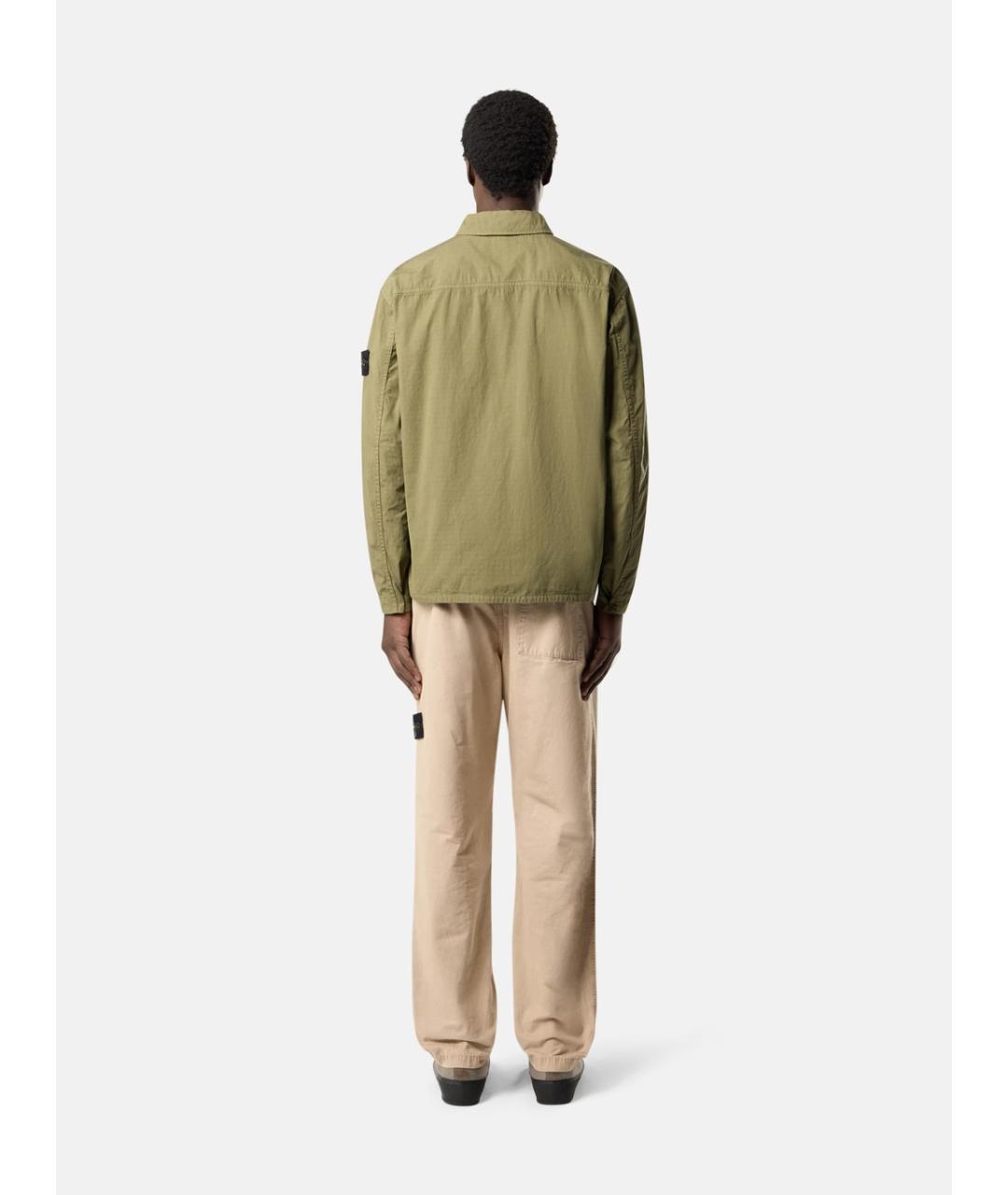 STONE ISLAND Зеленая хлопковая куртка, фото 3