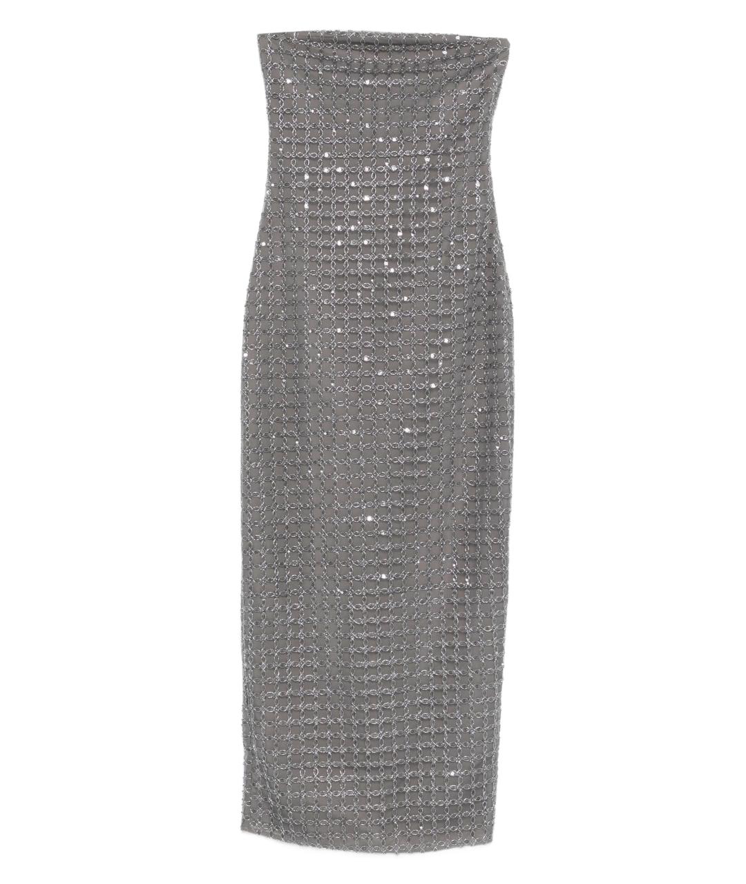 ROTATE Серое полиэстеровое вечернее платье, фото 1