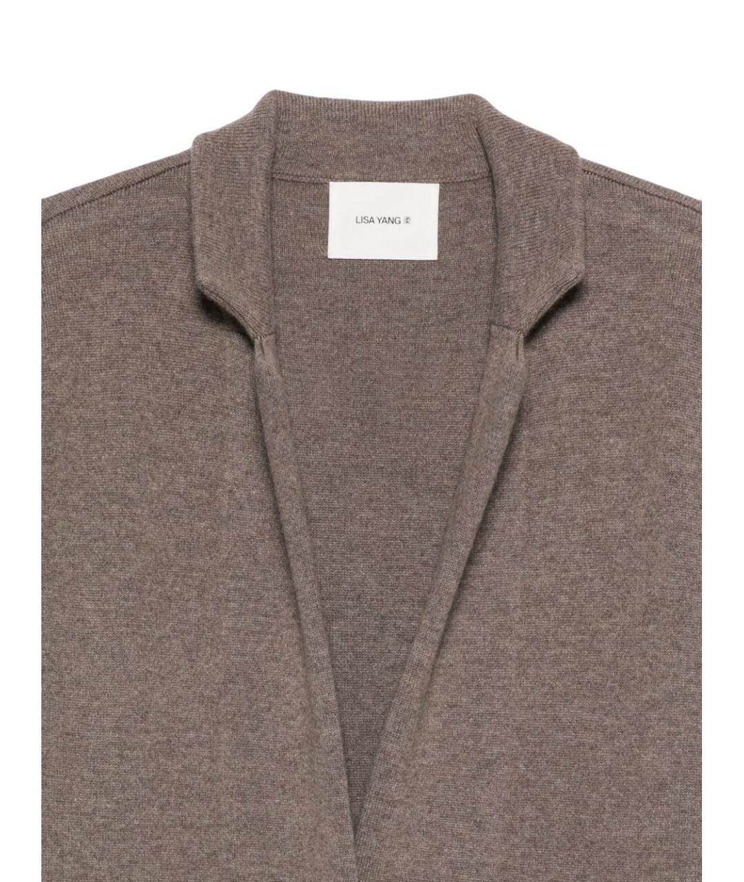 LISA YANG Бежевый кашемировый кардиган, фото 3