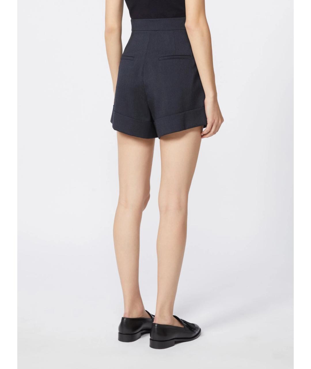 MAX MARA Синие хлопковые шорты, фото 4