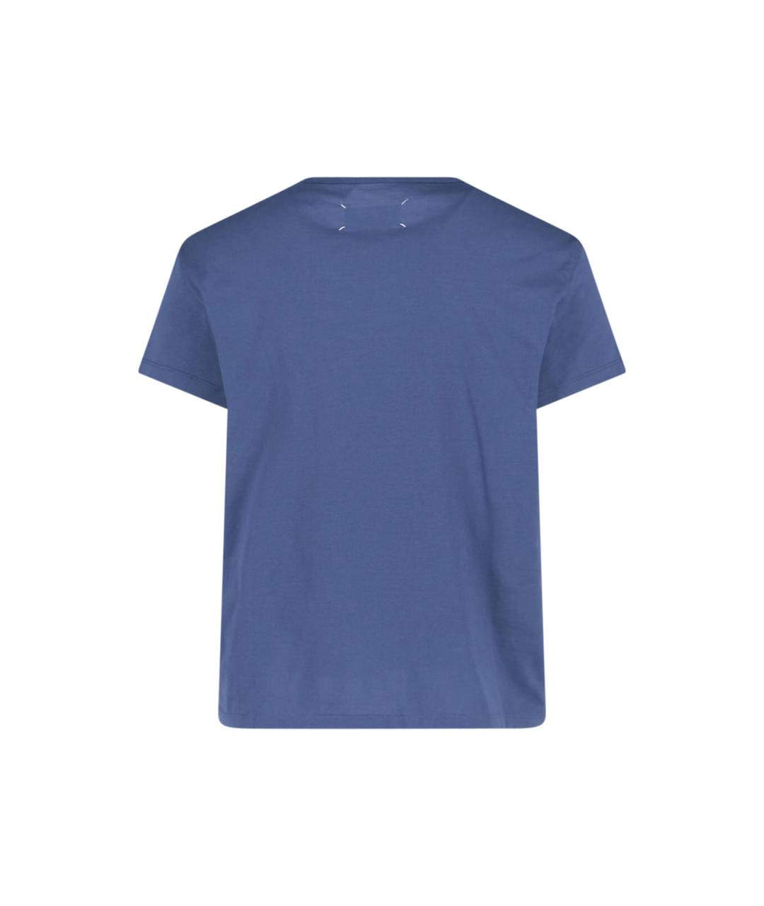 MAISON MARGIELA Синяя хлопковая футболка, фото 2