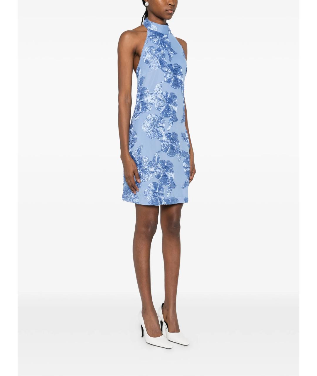 ROTATE Голубое полиэстеровое платье, фото 3