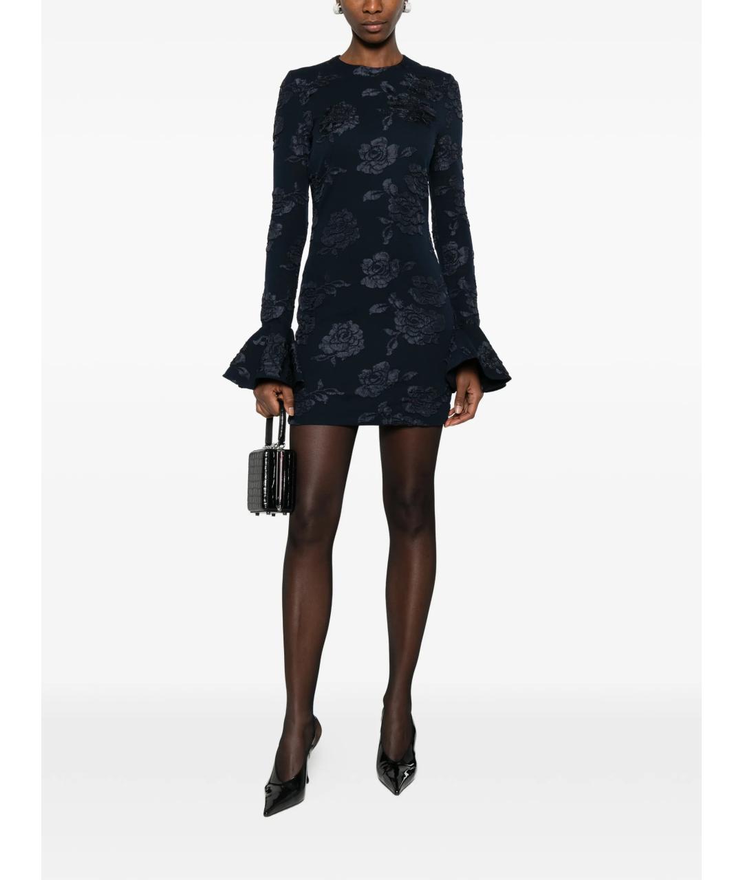 ROTATE Темно-синее полиэстеровое платье, фото 2