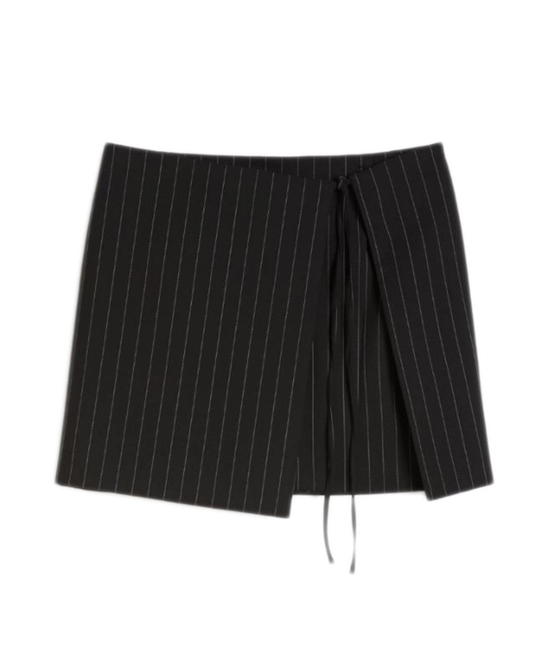 SPORTMAX Черная шерстяная юбка мини, фото 1