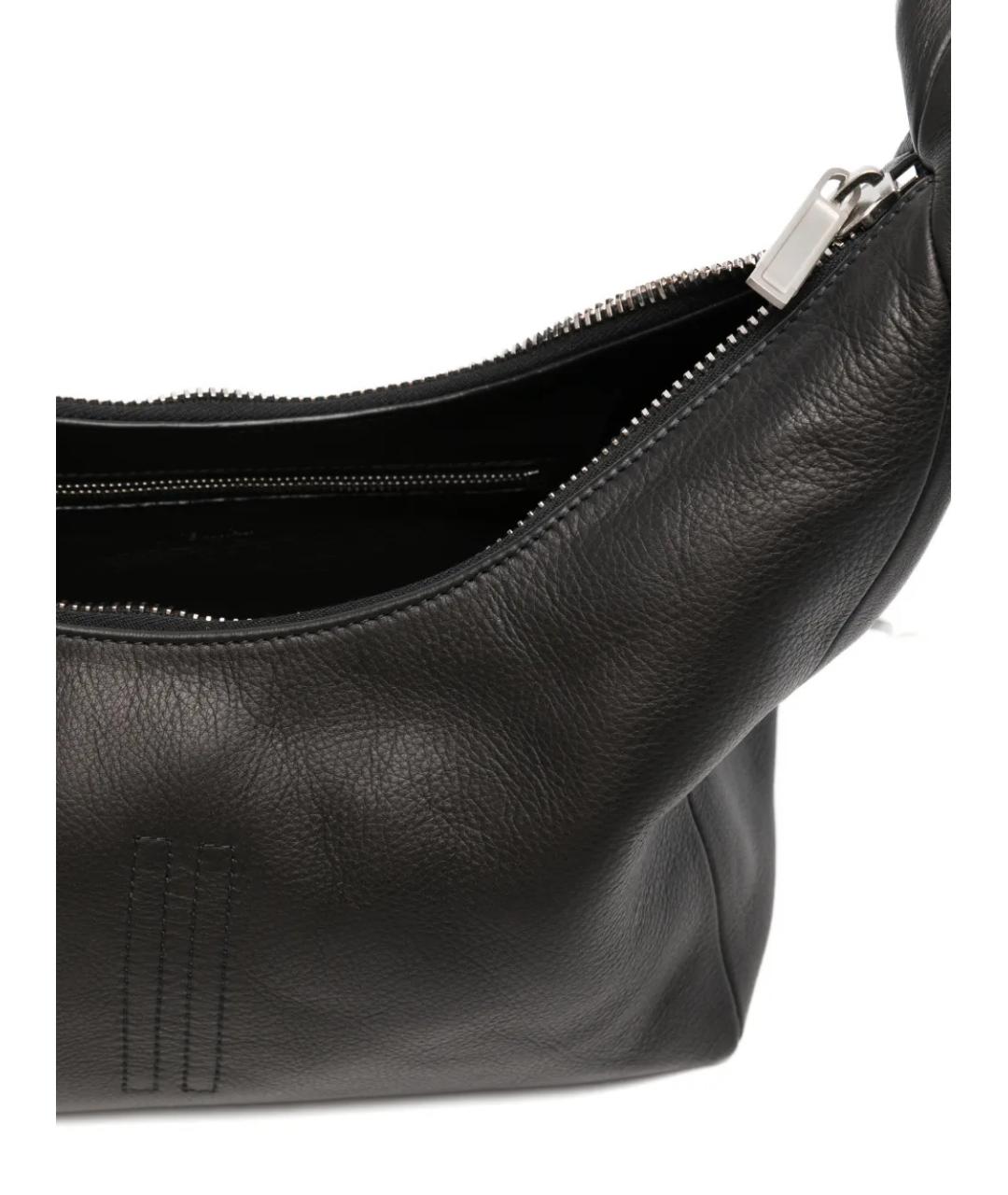 RICK OWENS Черная кожаная сумка на плечо, фото 4