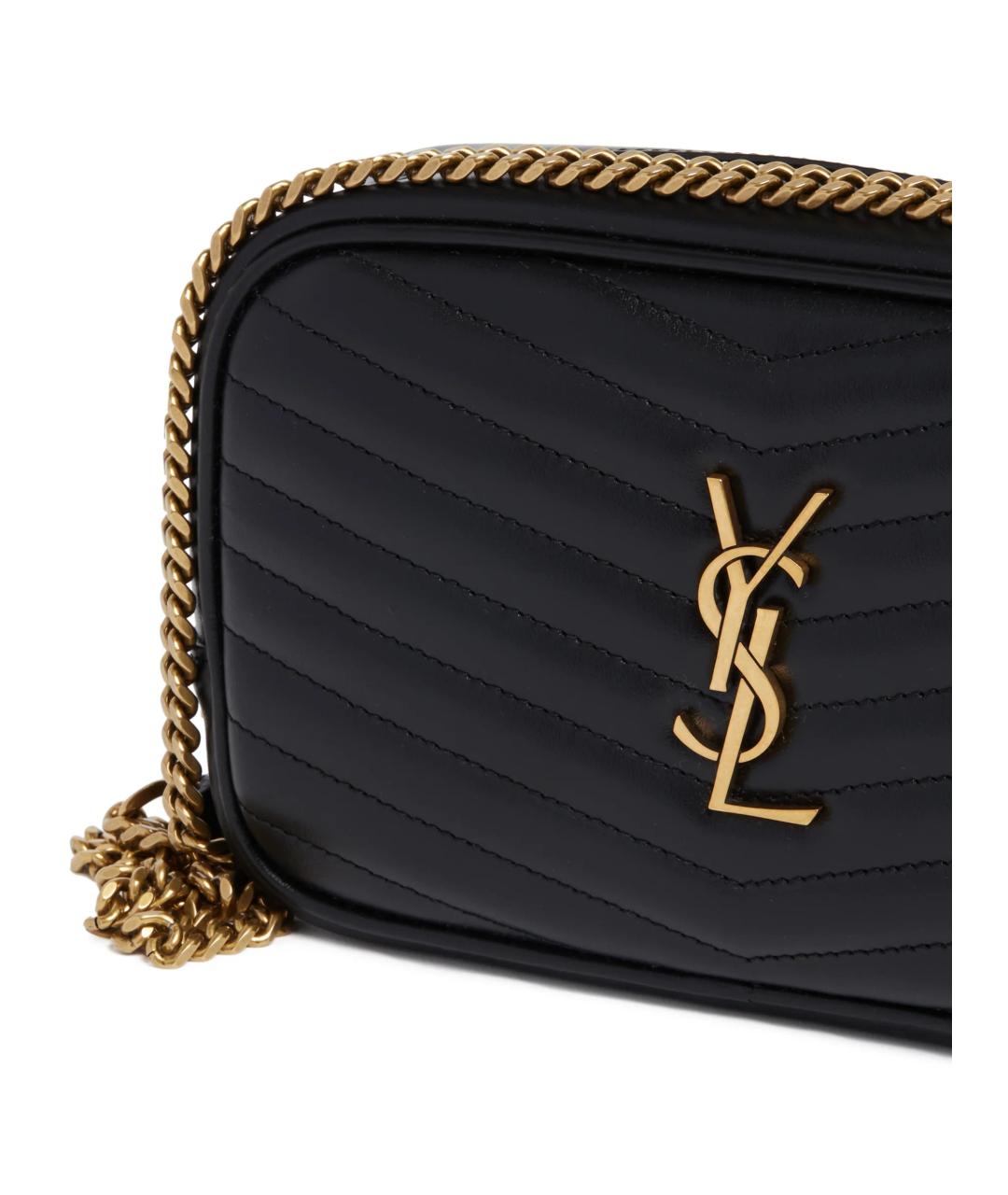 SAINT LAURENT Черная кожаная сумка через плечо, фото 4
