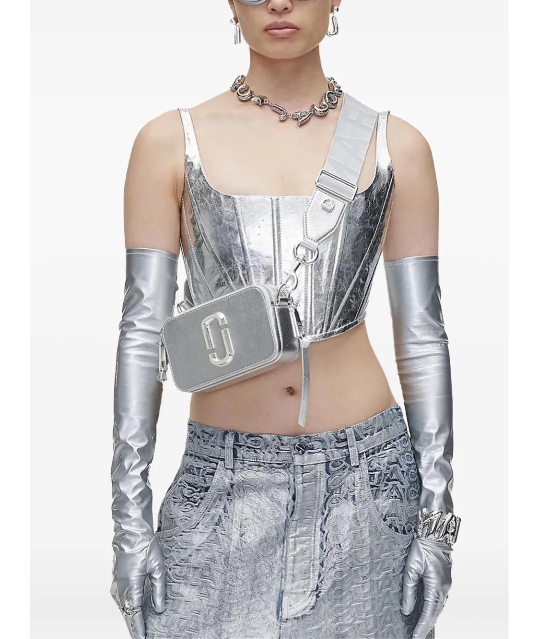 MARC JACOBS Серебряная кожаная сумка через плечо, фото 2