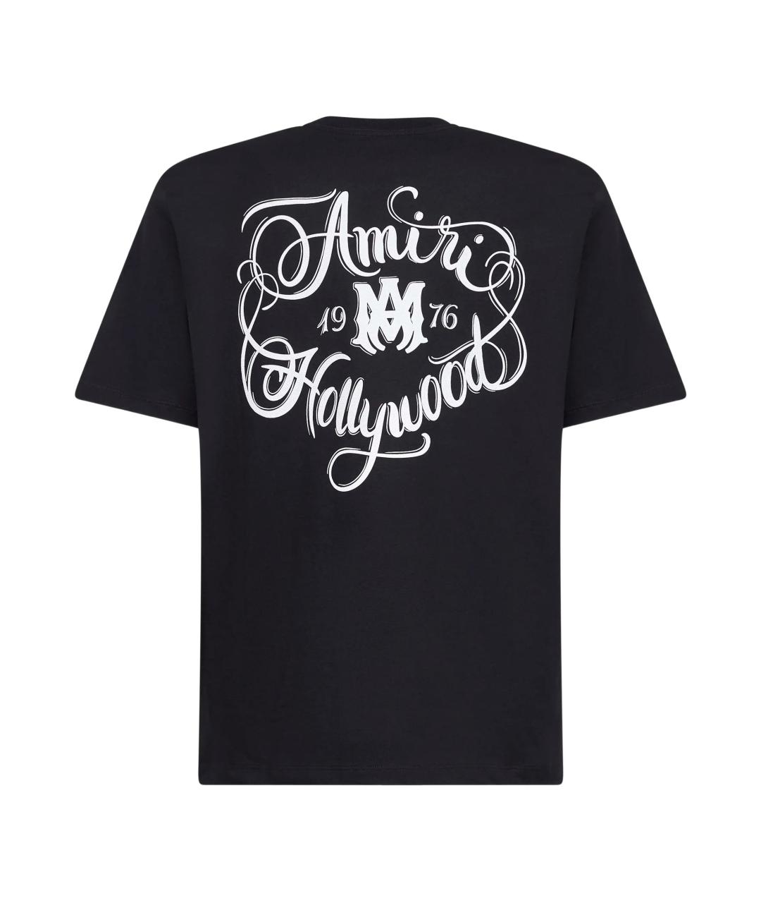 AMIRI Черная хлопковая футболка, фото 2