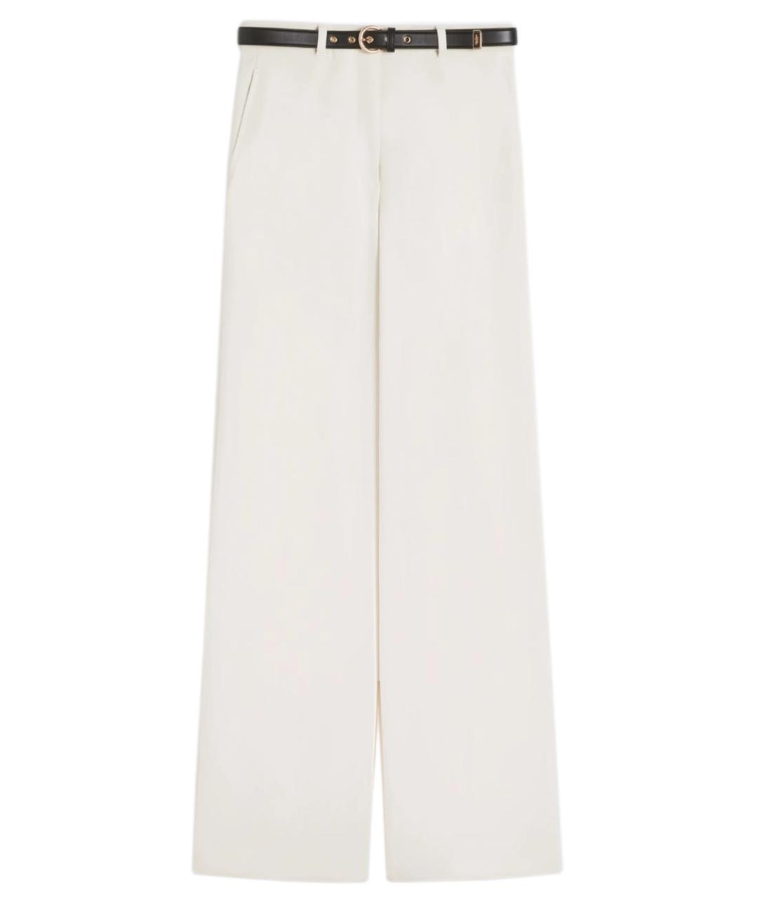 MAX MARA STUDIO Белые ацетатные брюки широкие, фото 1
