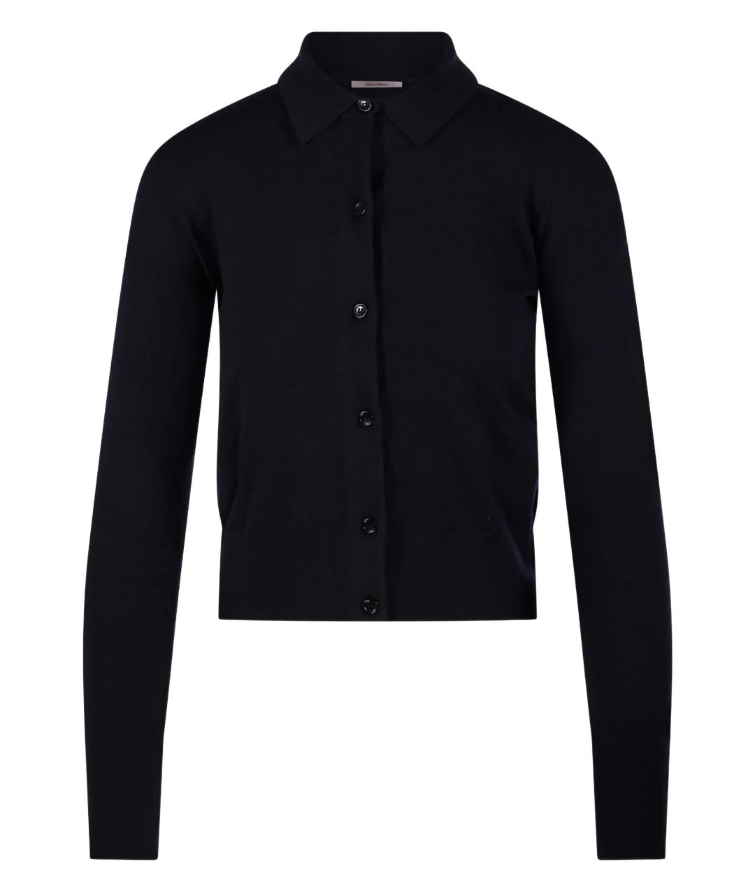 MAX MARA Темно-синий шерстяной кардиган, фото 1
