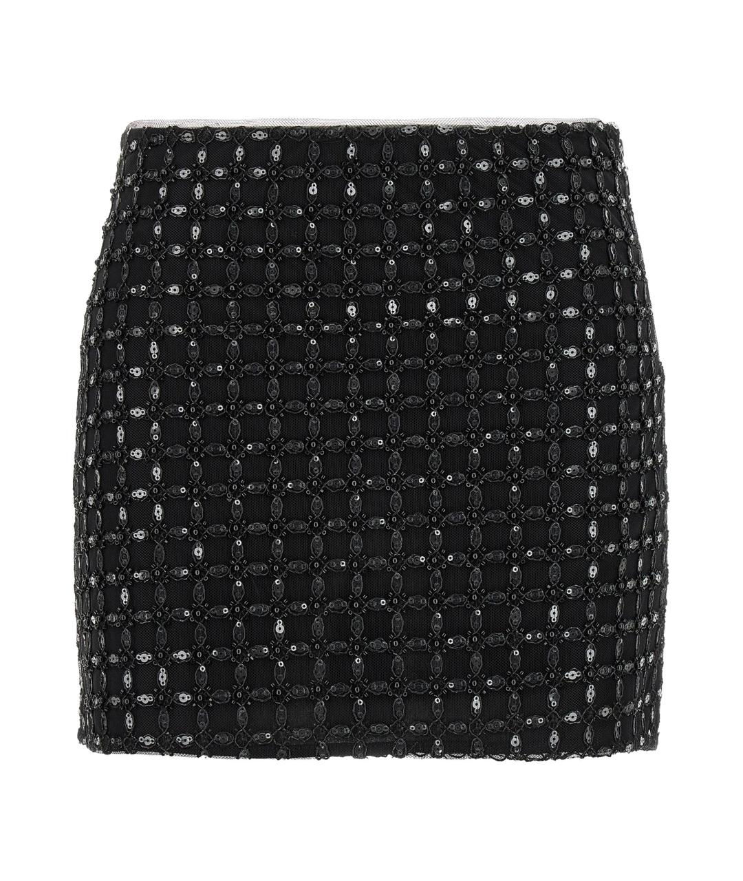 ROTATE Черная полиэстеровая юбка мини, фото 1