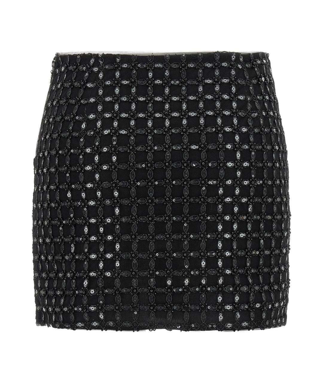 ROTATE Черная полиэстеровая юбка мини, фото 2