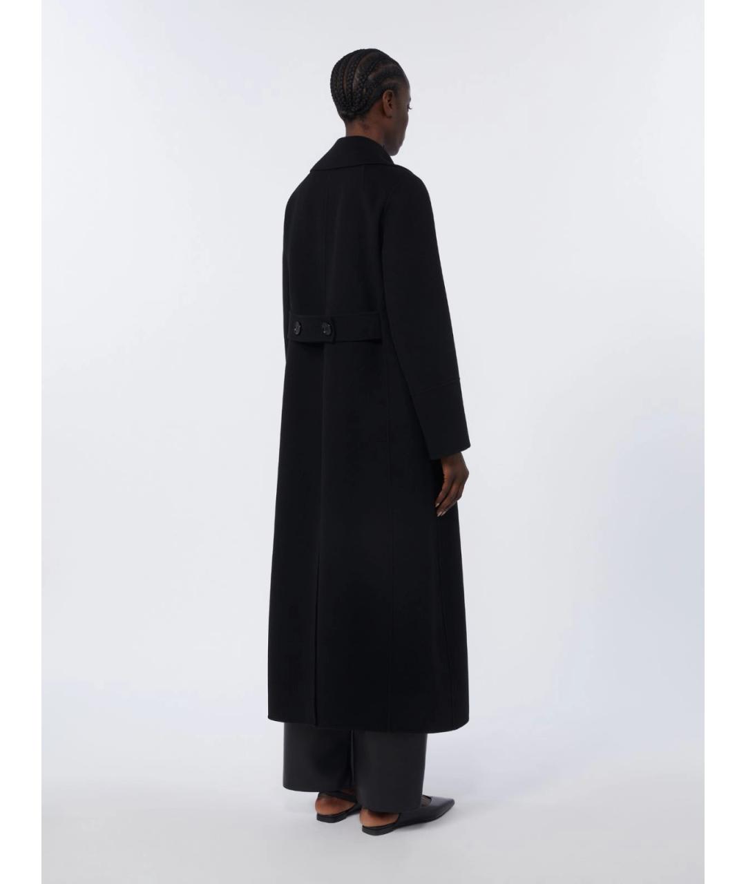 'S MAX MARA Черное шерстяное пальто, фото 4