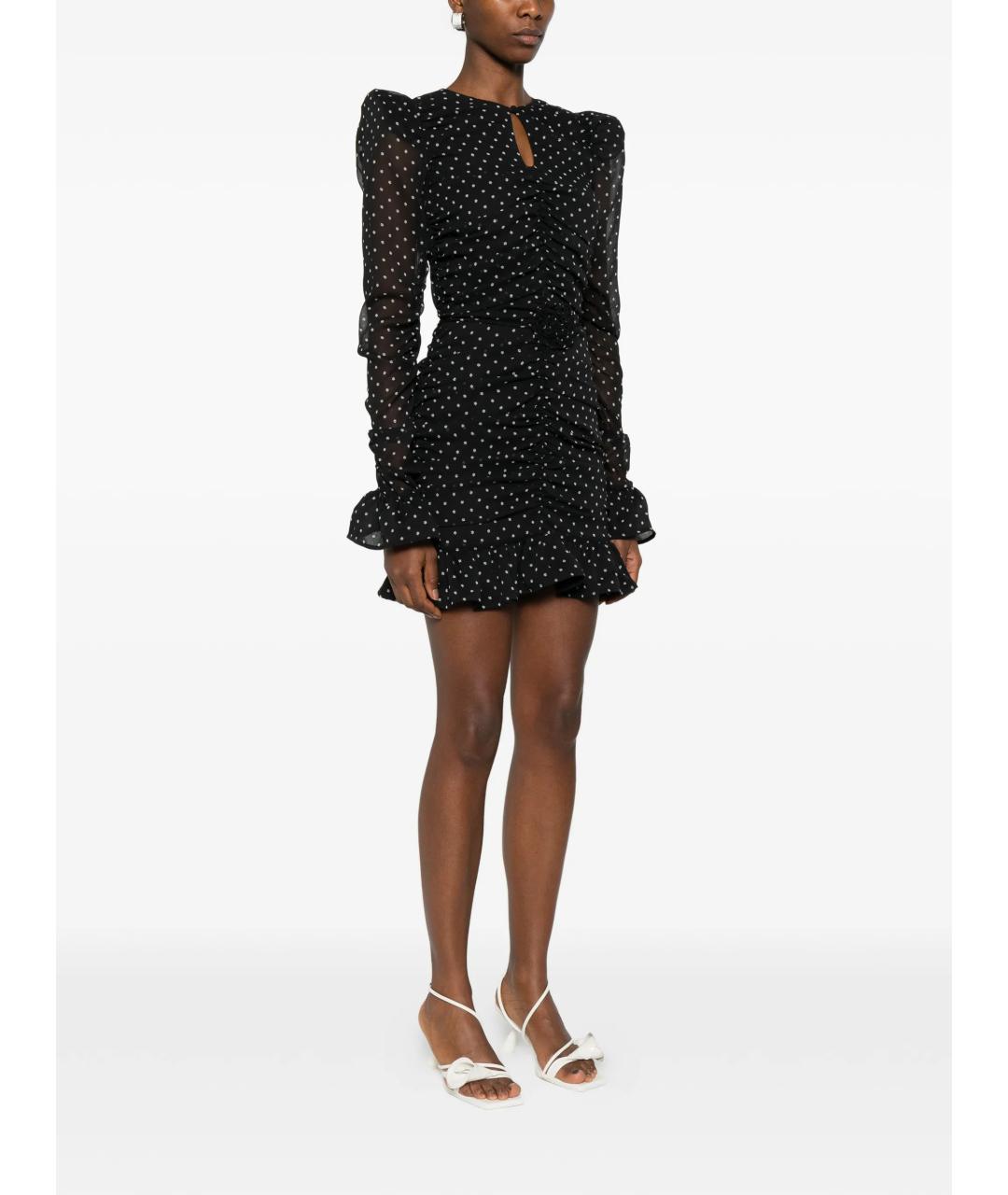 ROTATE Черное полиэстеровое повседневное платье, фото 3