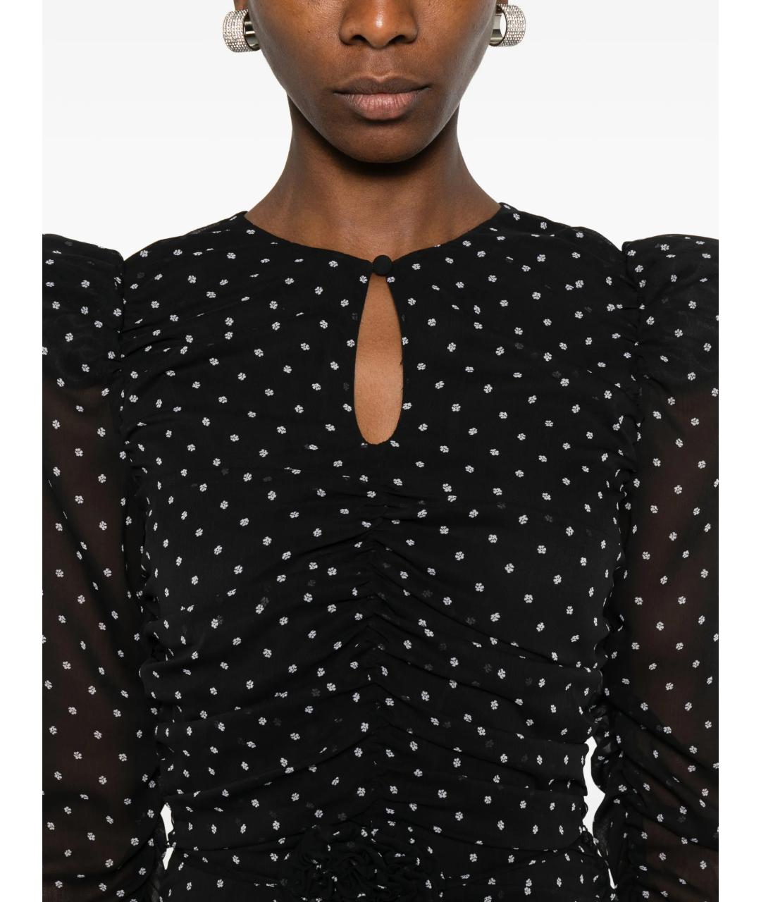 ROTATE Черное полиэстеровое повседневное платье, фото 5