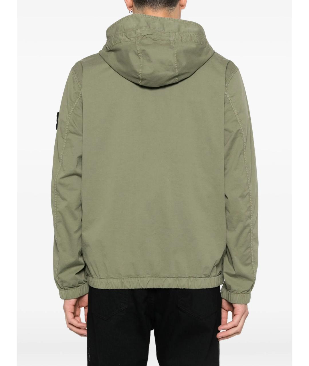 STONE ISLAND Зеленая хлопко-эластановая куртка, фото 4