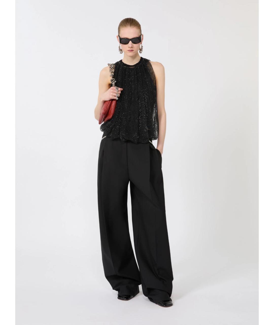 SPORTMAX Черная полиэстеровая блузы, фото 2