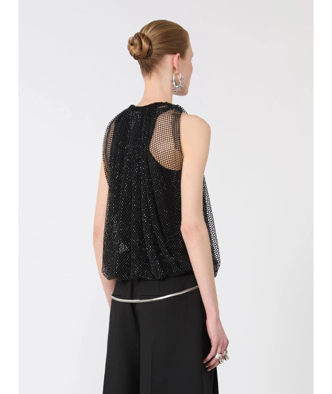 SPORTMAX Черная полиэстеровая блузы, фото 4