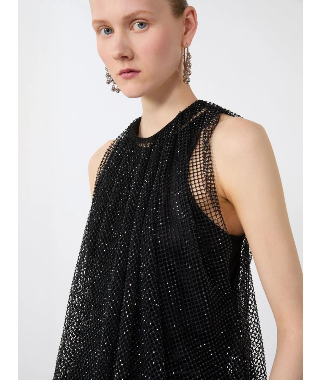 SPORTMAX Черная полиэстеровая блузы, фото 6