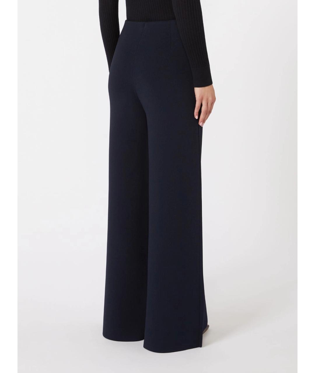 MAX MARA Синие вискозные прямые брюки, фото 4