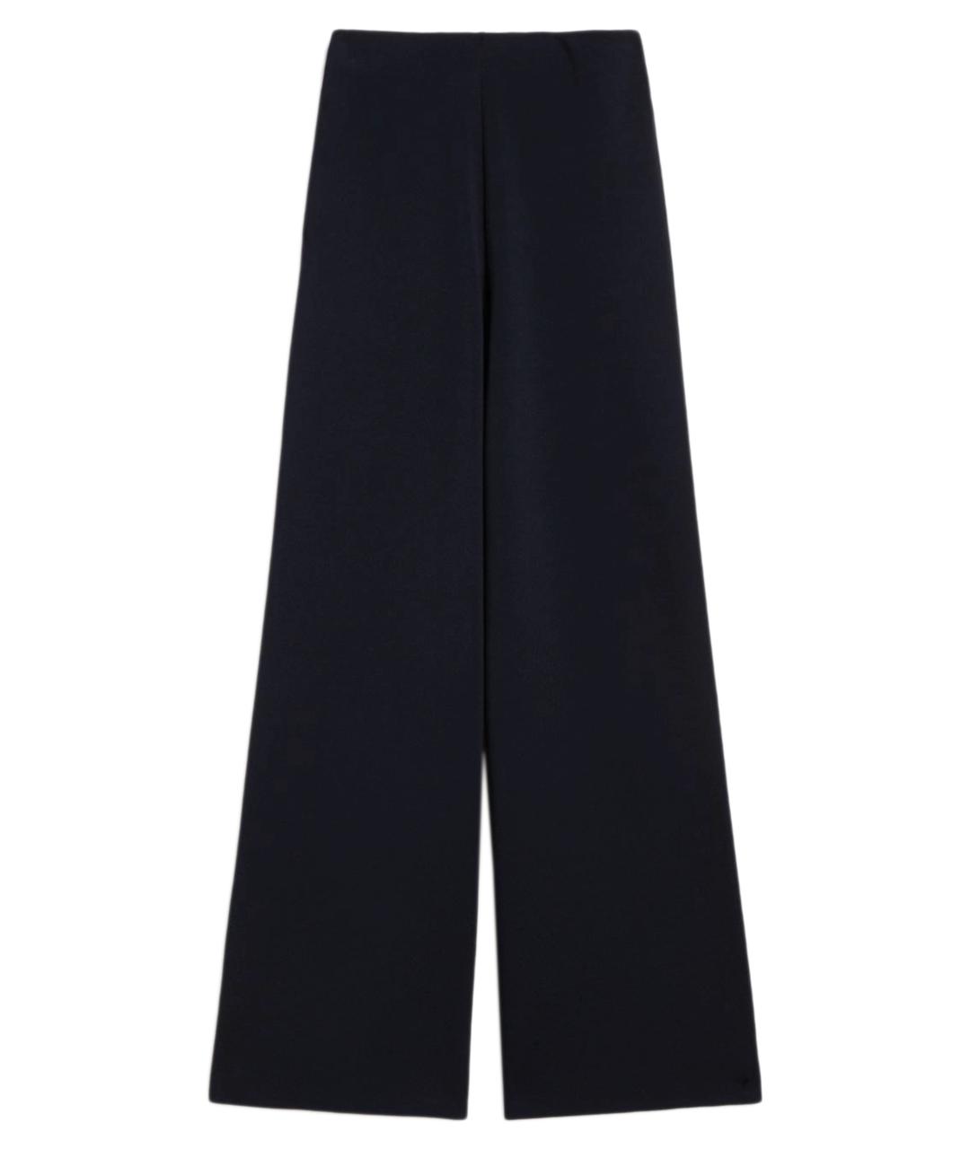 MAX MARA Синие вискозные прямые брюки, фото 1