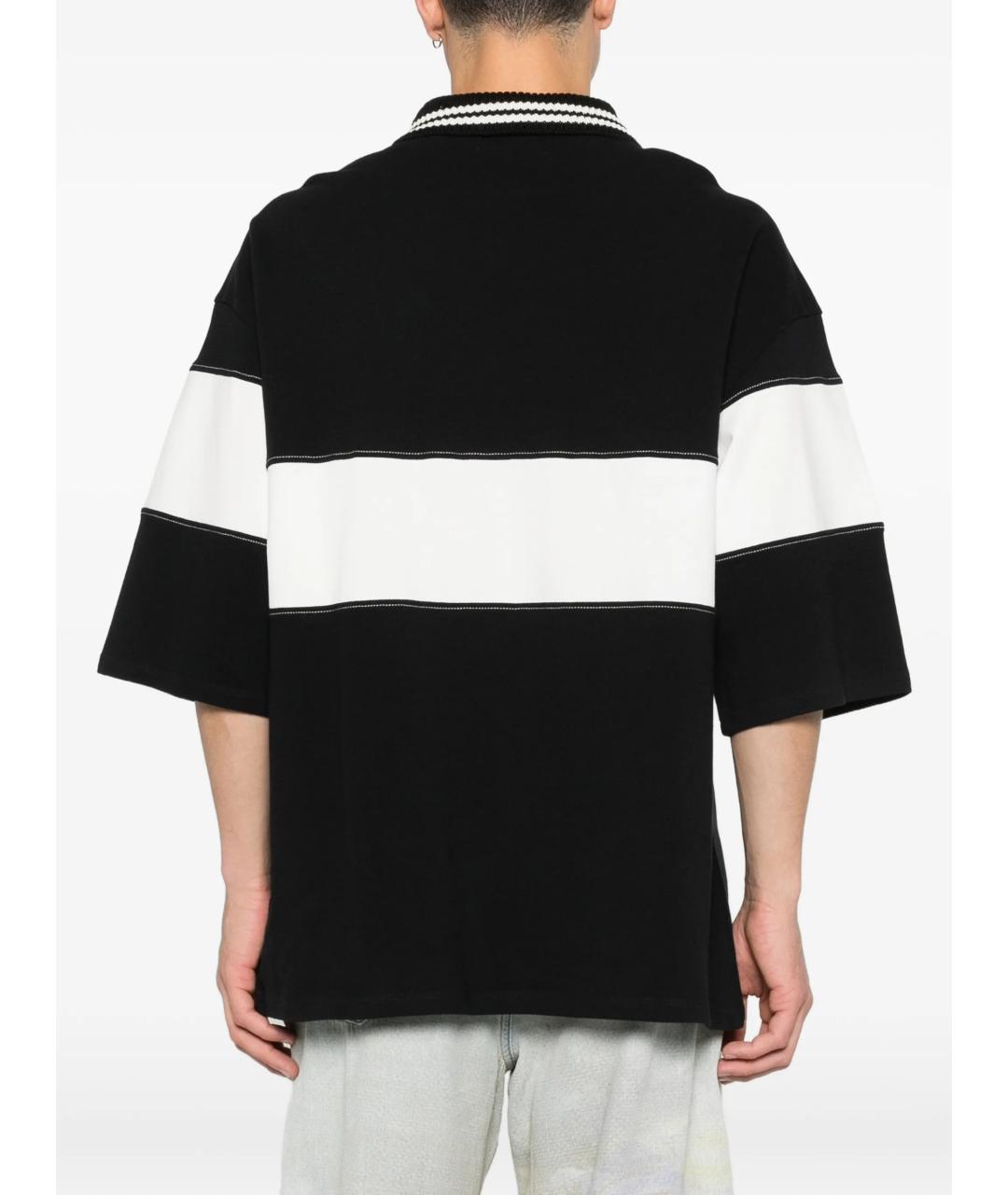 AMIRI Черное хлопковое поло с коротким рукавом, фото 4