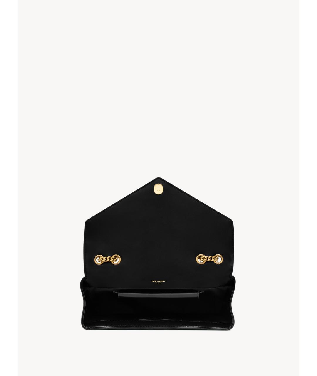 SAINT LAURENT Черная кожаная сумка через плечо, фото 3