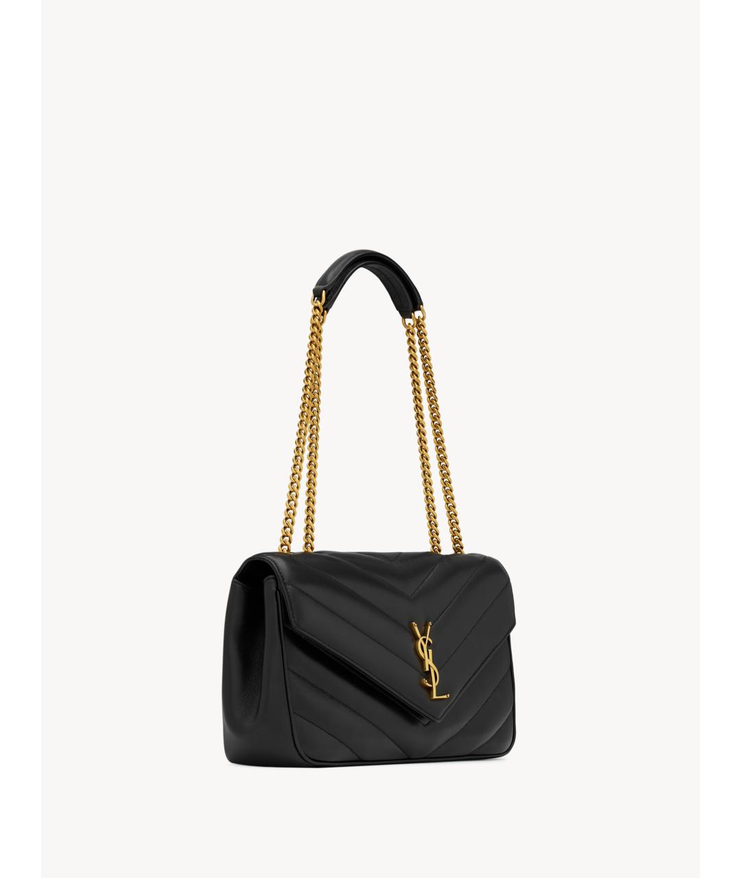 SAINT LAURENT Черная кожаная сумка через плечо, фото 2