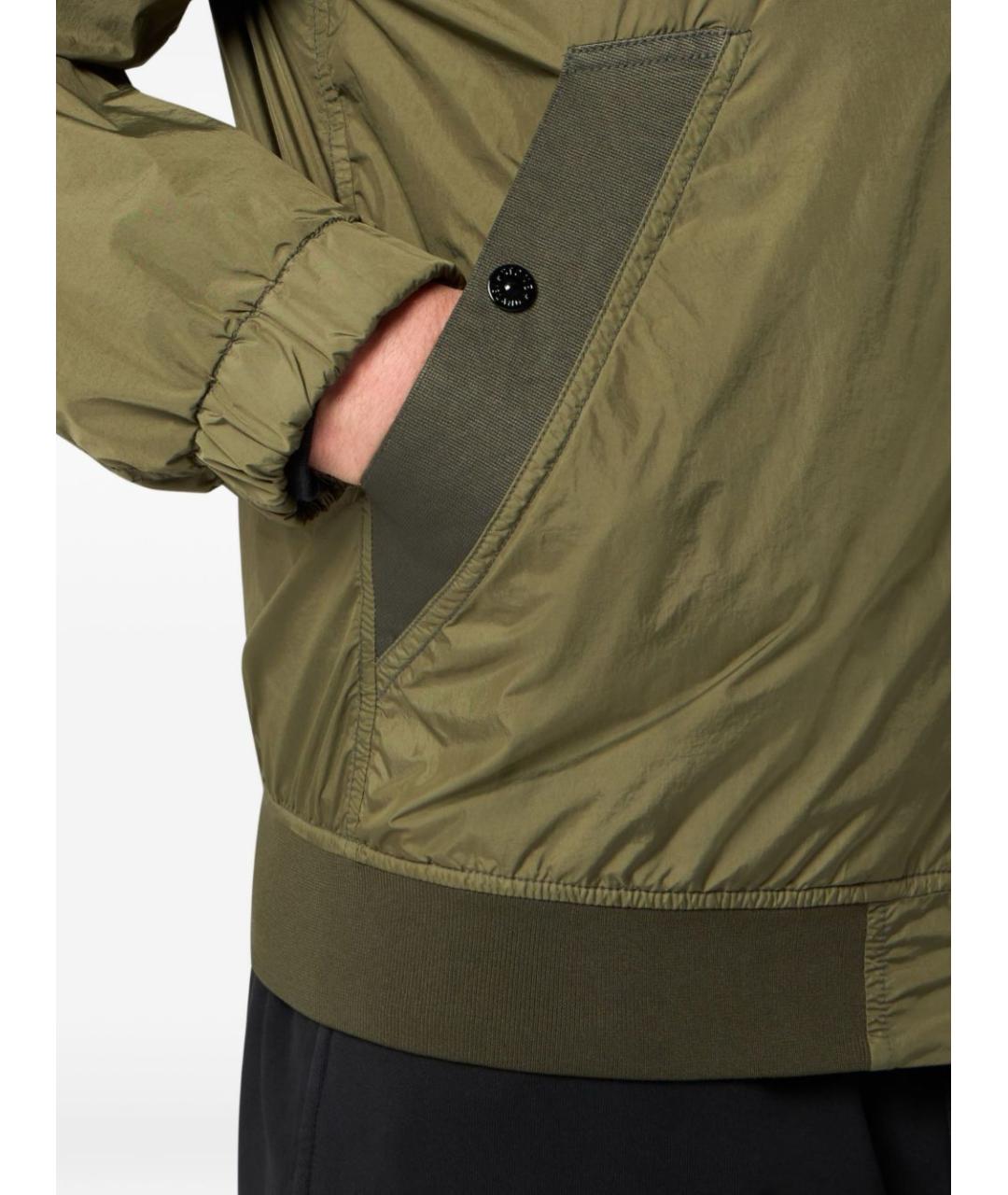STONE ISLAND Хаки синтетическая куртка, фото 4