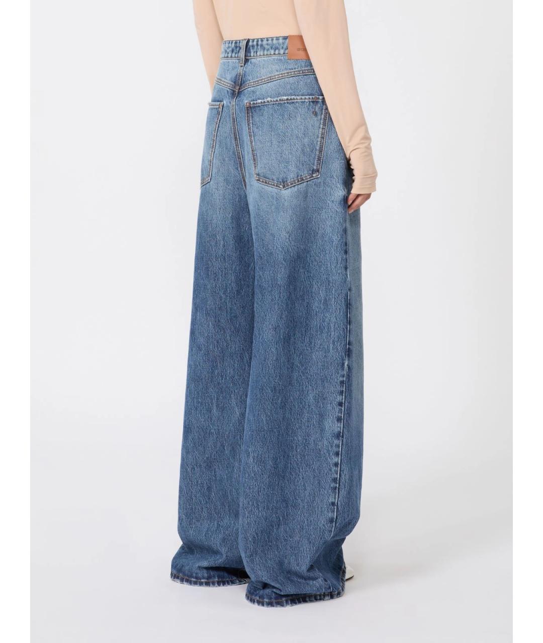 SPORTMAX Синие хлопковые джинсы клеш, фото 4