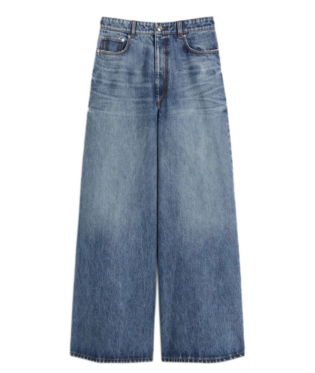 SPORTMAX Синие хлопковые джинсы клеш, фото 1