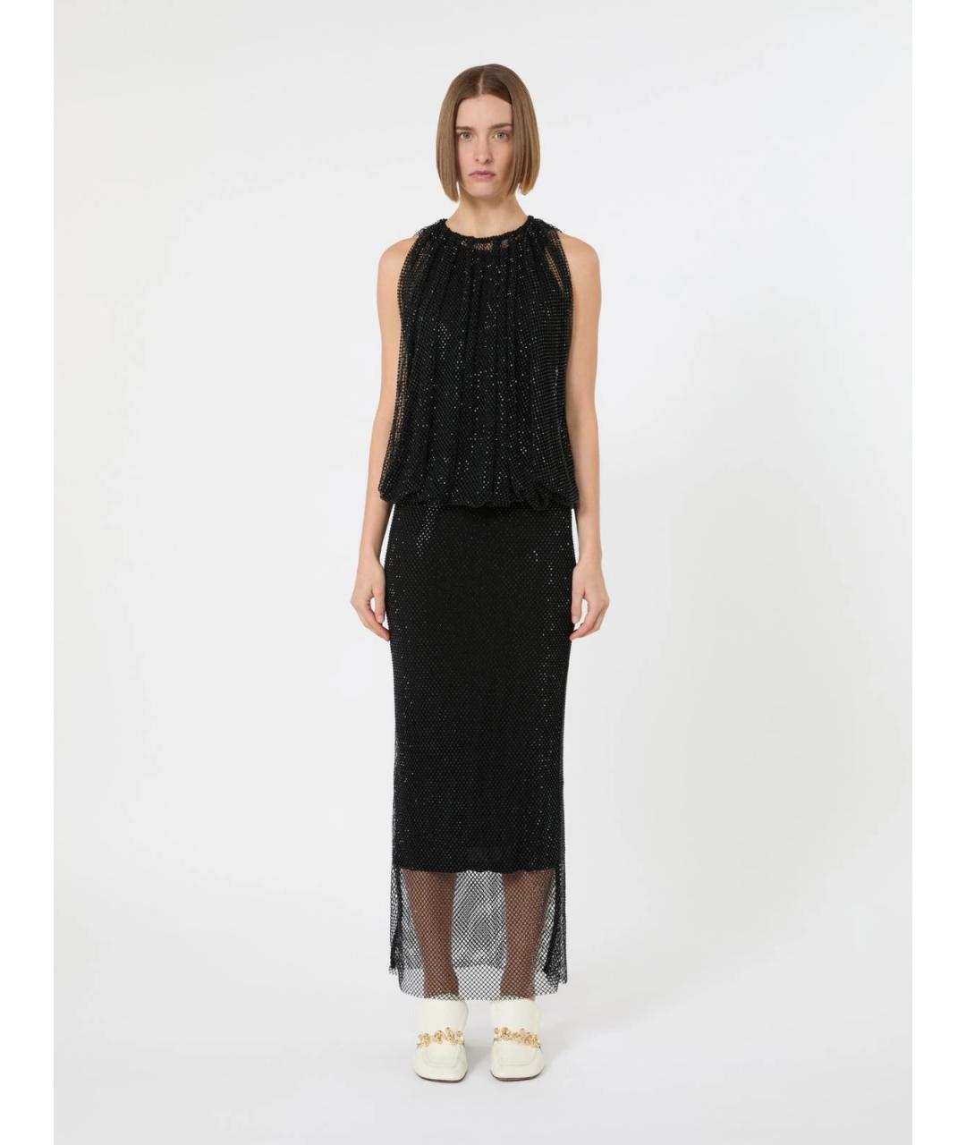 SPORTMAX Черное полиэстеровое вечернее платье, фото 3